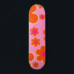 Flower Market Amsterdam Retro Flowers Pink Orange Skateboard<br><div class="desc">Flower Market Amsterdam: Floral Art – Retro Flowers Print – Pink and Orange.</div>