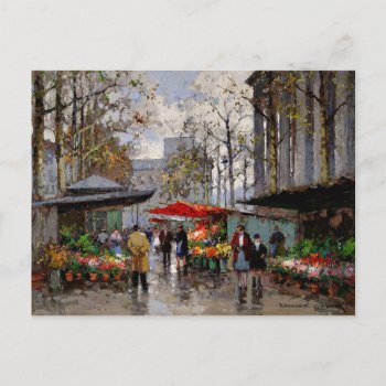 Flower Market At La Madeleine Postcard by Virginia5050 at Zazzle