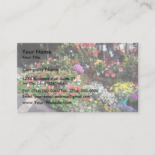 Customizable Flower Market At Nice In France Business Cards