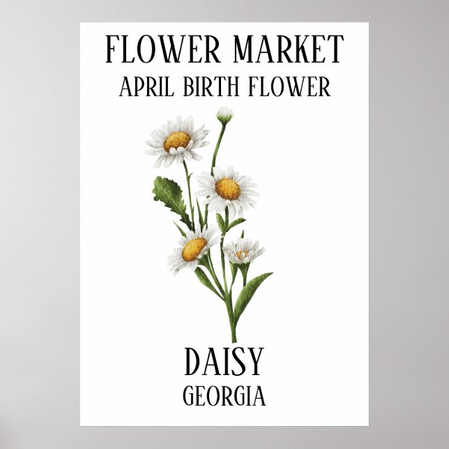 Flower Market Birth flower APRIL Art Print (Front)