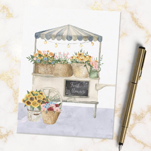 Flower Market Chart Watercolor Cottagecore Art Postcard
