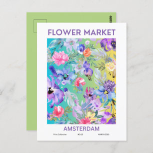 Flower Market Cities of the World Amsterdam Postcard