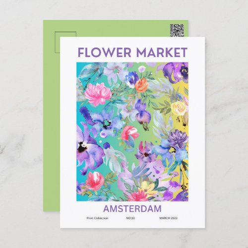 Flower Market Cities of the World Amsterdam Postcard