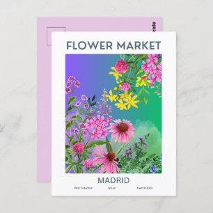 Flower Market Cities of the World Madrid Custom Postcard
