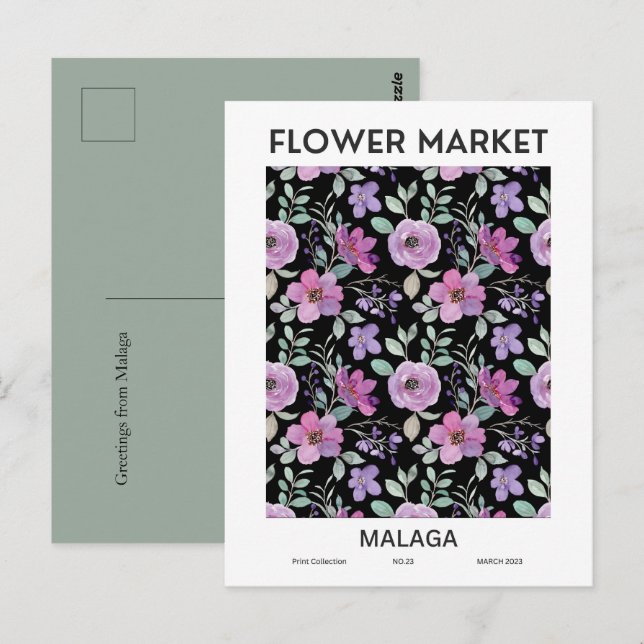 Flower Market Cities of the World Malaga Custom  Postcard (Front/Back)