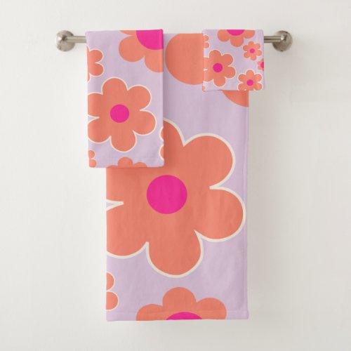 Flower Market Copenhagen Retro Colorful Floral Bath Towel Set