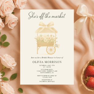 Flower Market Coquette Bow Bridal Shower Invitation