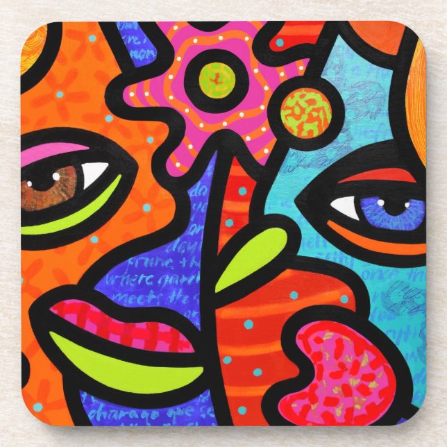 "Flower Market" Drink Coaster (Front)