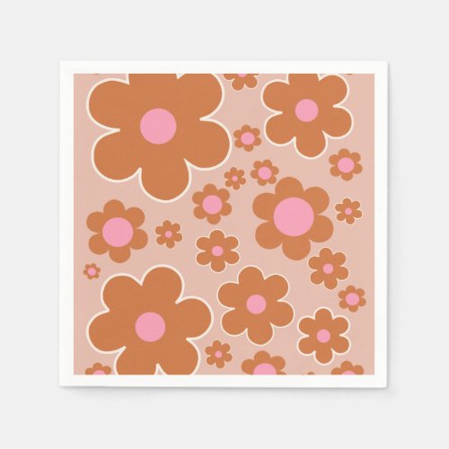 Flower Market Dublin Retro Flowers Colorful Floral Napkins