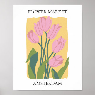 Flower Market Editable Amsterdam Poster
