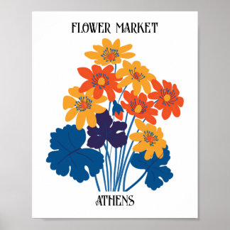 Flower Market Editable Athens Poster