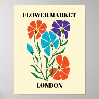 Flower Market Editable London Poster