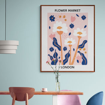 Flower Market Editable London Poster by pistaciashop at Zazzle