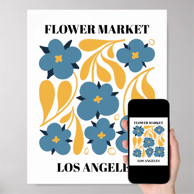 Flower Market Editable Los Angeles Poster | Zazzle