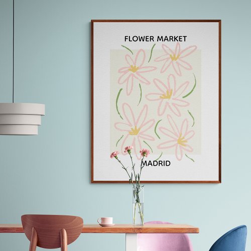 Flower Market Editable Madrid Poster