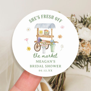 Flower Market Fresh Off The Market Bridal Shower Classic Round Sticker