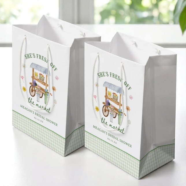 Flower Market Fresh Off The Market Bridal Shower Medium Gift Bag (Creator Uploaded)