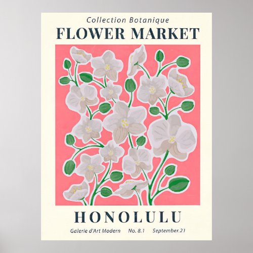 Flower Market Honolulu  Poster