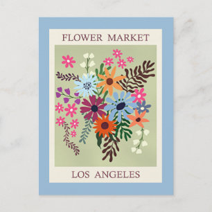 Flower Market, Los Angeles, Postcard