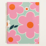 Flower Market Madrid Floral Art Pink Orange Green Planner<br><div class="desc">Floral Art – Flowers Print – Pink,  Orange and Mint Green.</div>