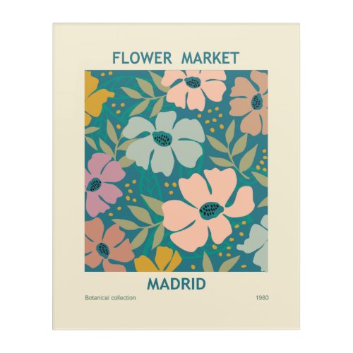 Flower Market Madrid Print Acrylic Print