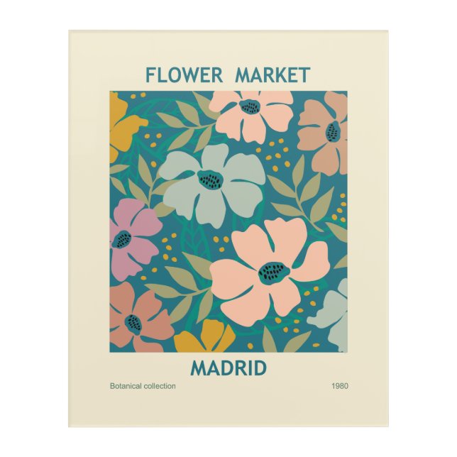 Flower Market Madrid Print Acrylic Print (Front)
