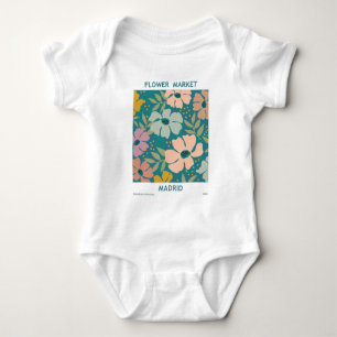 Flower Market Madrid Print Baby Bodysuit