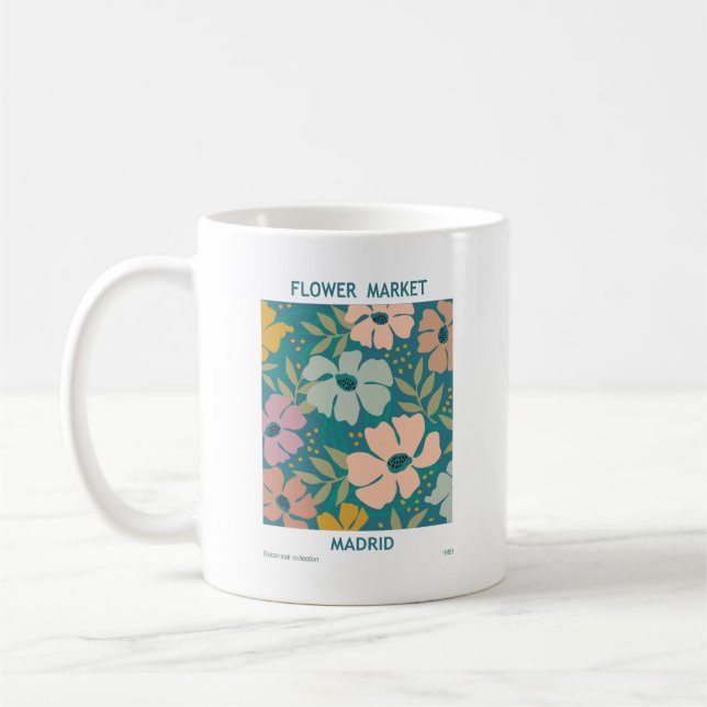 Flower Market Madrid Print Coffee Mug (Left)