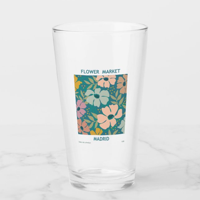 Flower Market Madrid Print Glass (Front)