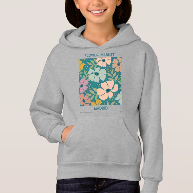 Flower Market Madrid Print Hoodie (Front)