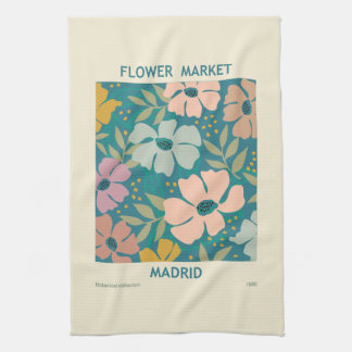 Flower Market Madrid Print Kitchen Towel