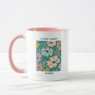 Flower Market Madrid Print Mug