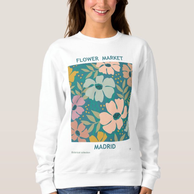 Flower Market Madrid Print Sweatshirt (Front)