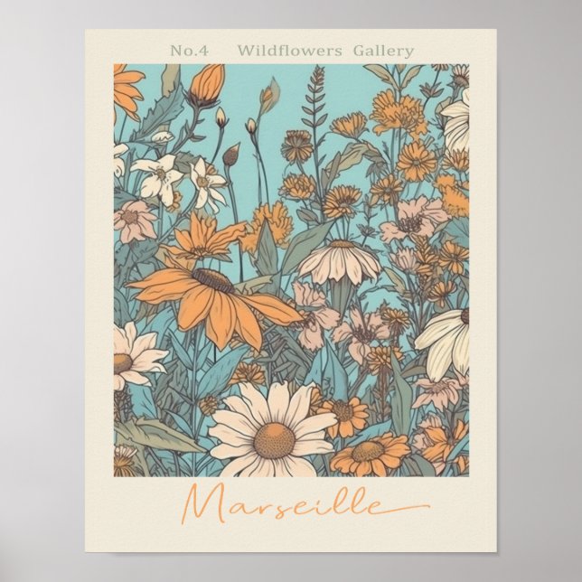 Flower Market Marseille No. 4 Botanical Poster (Front)