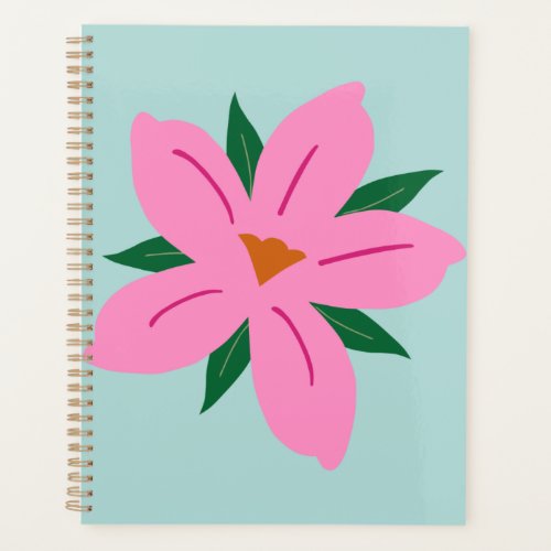 Flower Market Milan Preppy Turquoise Pink Floral Planner