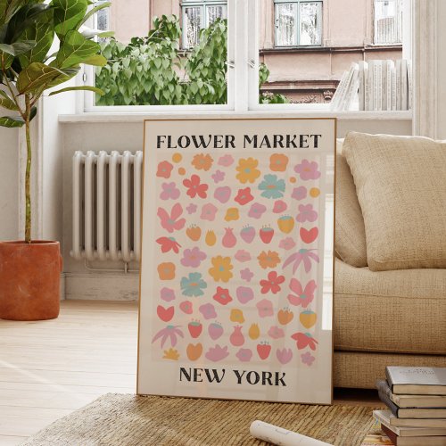 Flower Market New York Spring Floral Garden Poster