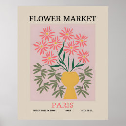Flower market paris plants botanical art print 