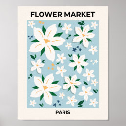 Flower Market Paris Retro Floral Modern Decor