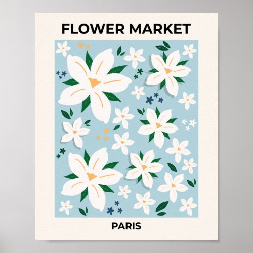 Flower Market Paris Retro Floral Modern Decor
