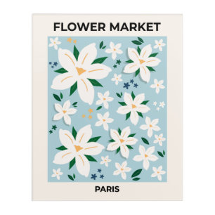 Flower Market Paris Retro Floral Modern Decor
