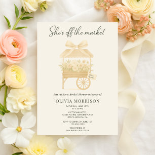 Flower Market Pastel Bow Bridal Shower Invitation