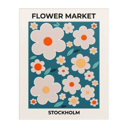 Flower Market Stockholm Abstract Retro Flowers Acrylic Print