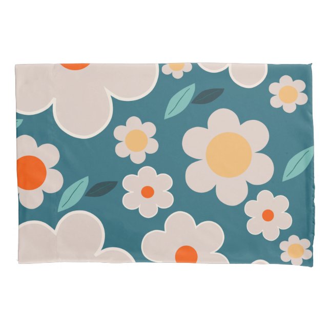 Flower Market Stockholm Abstract Retro Flowers Pillow Case (Front)