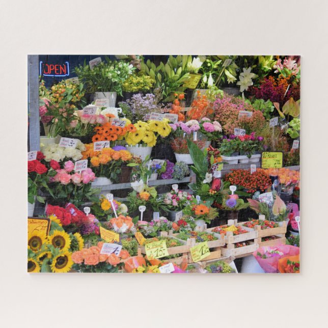 Flower Market -Streets of Germany -16x20 -520 pcs Jigsaw Puzzle (Horizontal)