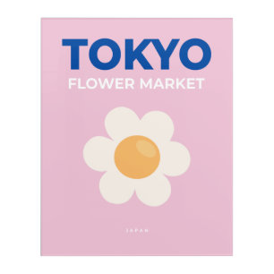 Flower Market Tokyo Pink Abstract Floral Acrylic Print