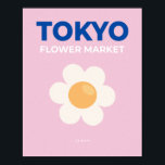 Flower Market Tokyo Pink Abstract Floral Poster<br><div class="desc">Flower Market Tokyo – Abstract Retro Floral Art – Travel Art – Pink And Blue Aestehtic.</div>