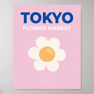 Flower Market Tokyo Pink Abstract Floral Poster