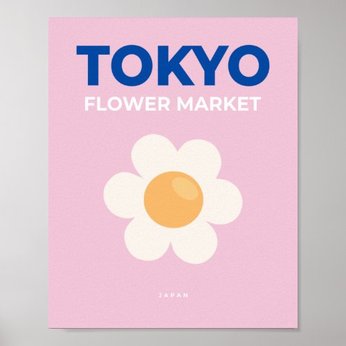 Flower Market Tokyo Pink Abstract Floral Poster