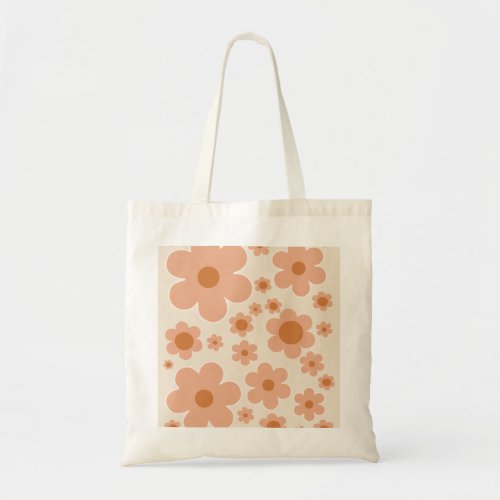 Flower Market Vienna Boho Flowers Beige Floral Tote Bag