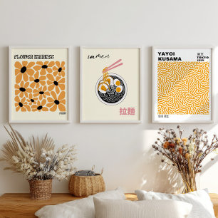 Flower Market, Yayoi Kusama, Ramen Eclectic Wall Art Sets